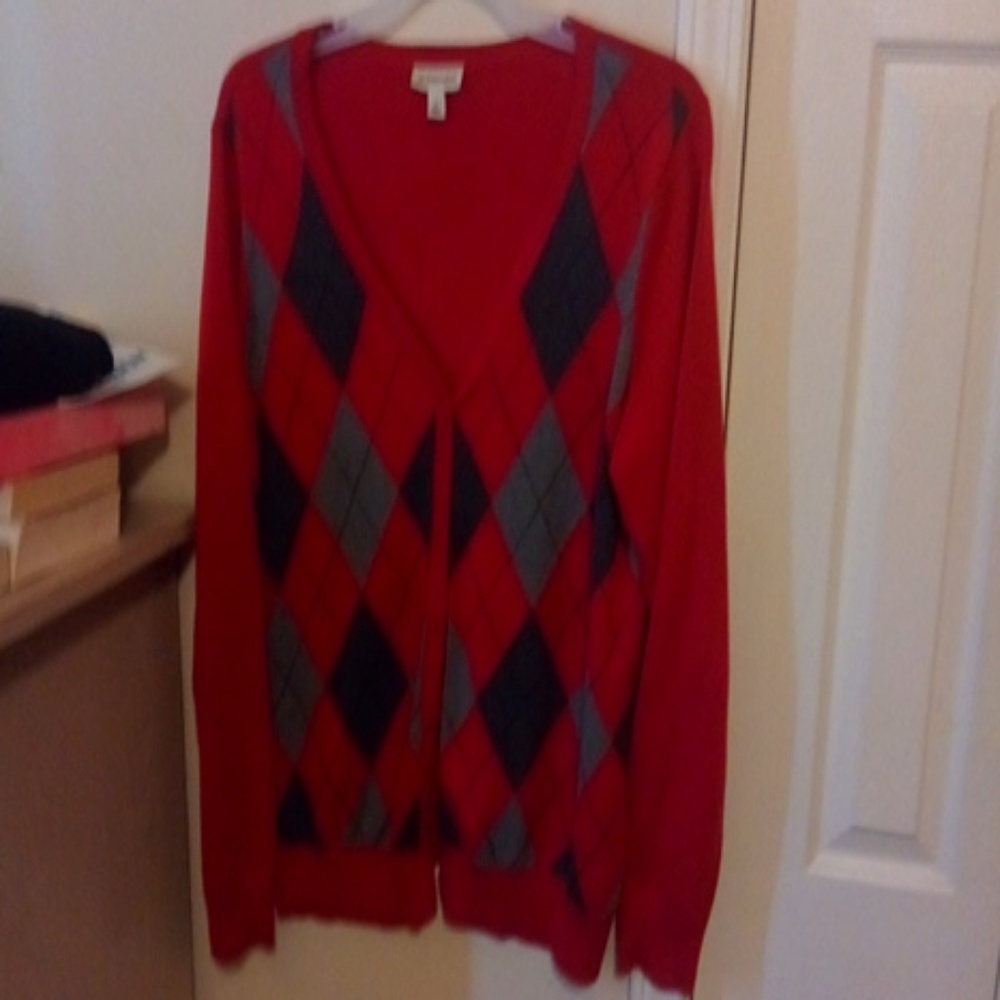 Red Argyle Sweater